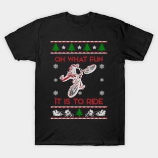 Mountain Bike Ugly Christmas Sweater T-Shirt